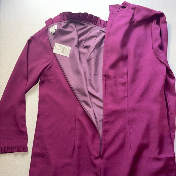 J.Crew Purple Long Sleeve Dress - Size 8 - Picture 11 of 11